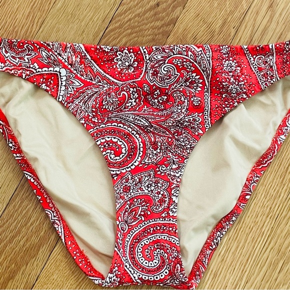 J. Crew Red Paisley Bikini Bottom - Picture 2 of 11